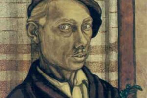 Никита Сергеевич Муравьев. Автопортрет в берете. 1940-е годы.