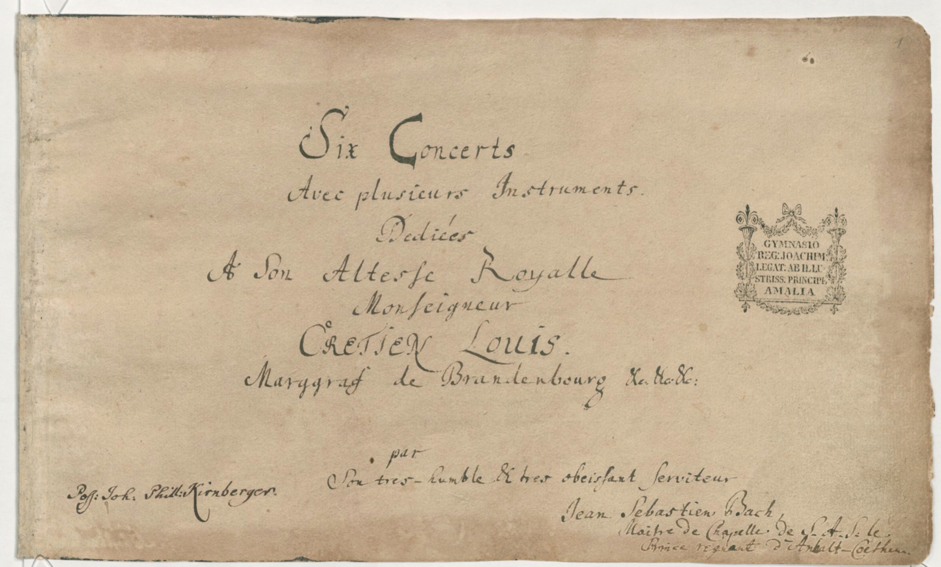 Бранденбургские концерты фр. Six Concerts Avec plusieurs Instruments